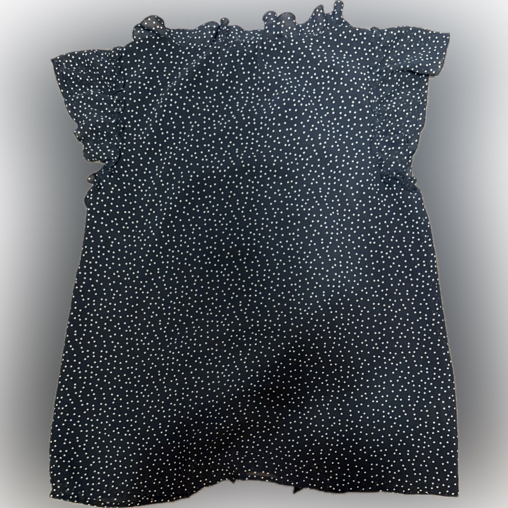 Ann Taylor LOFT Black and White Polka Dot Top | Sz M